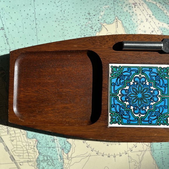 Vintage 70s Imperial Cheeseboard Charcuterie Tray with Knife - Picture 3 of 9